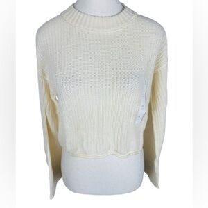 ⭐️ 3/$15 Wild Fable Cream Crew Neck Cropped Sweater Size XXS